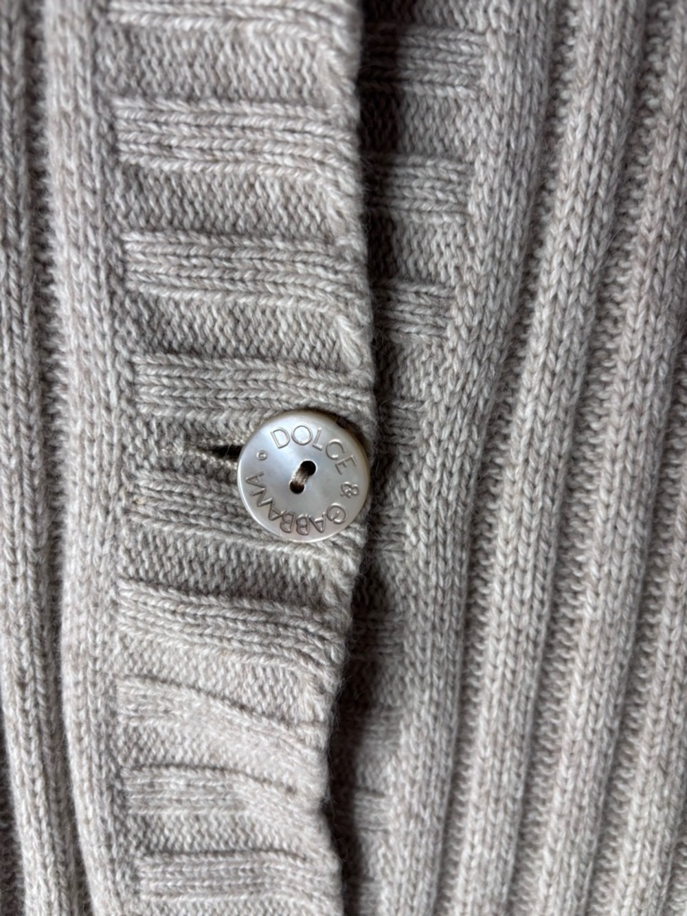 Dolce & Gabbana Beige Ribbed Button-Front Cardigan - Picture 4 of 7